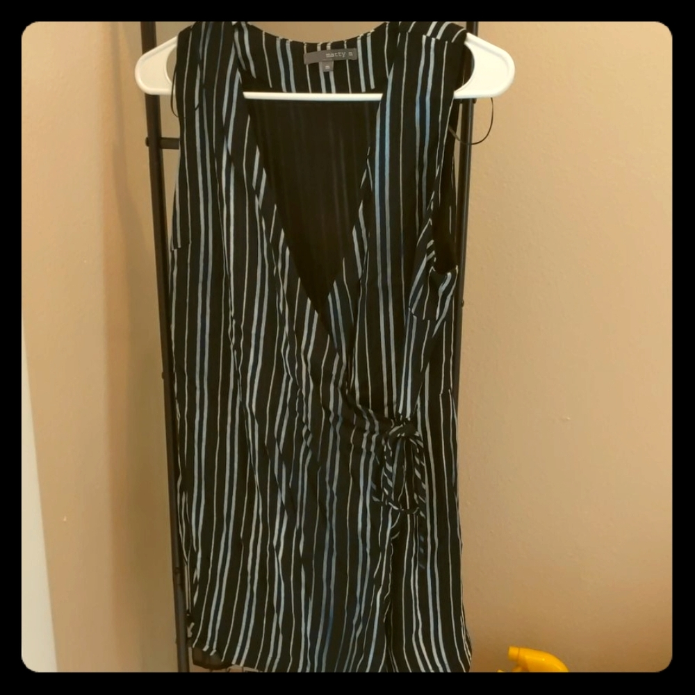 M Blue Striped Romper